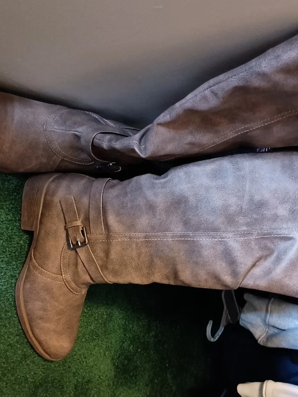Women's Tall Buckle Riding Boots - Brown